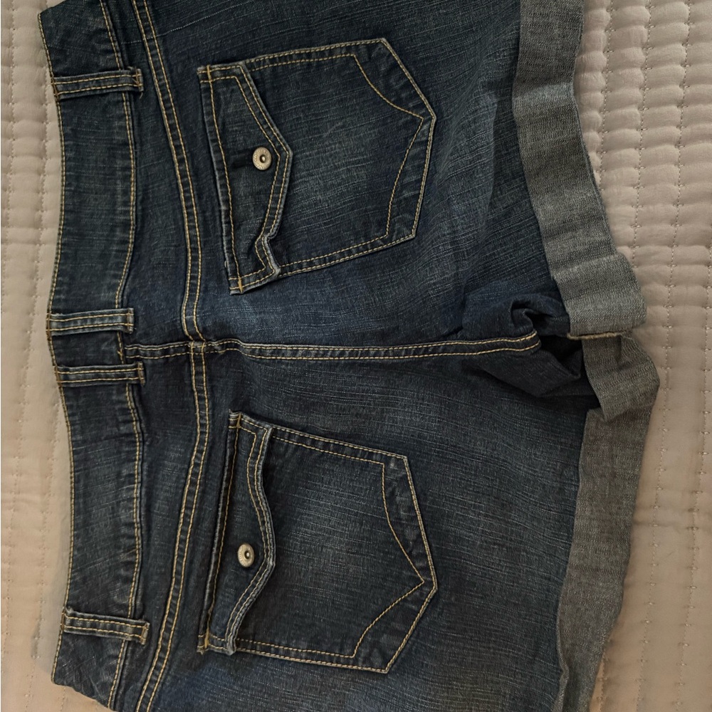 Faded Glory Jeans in Dark Indigo with Gold Stitching